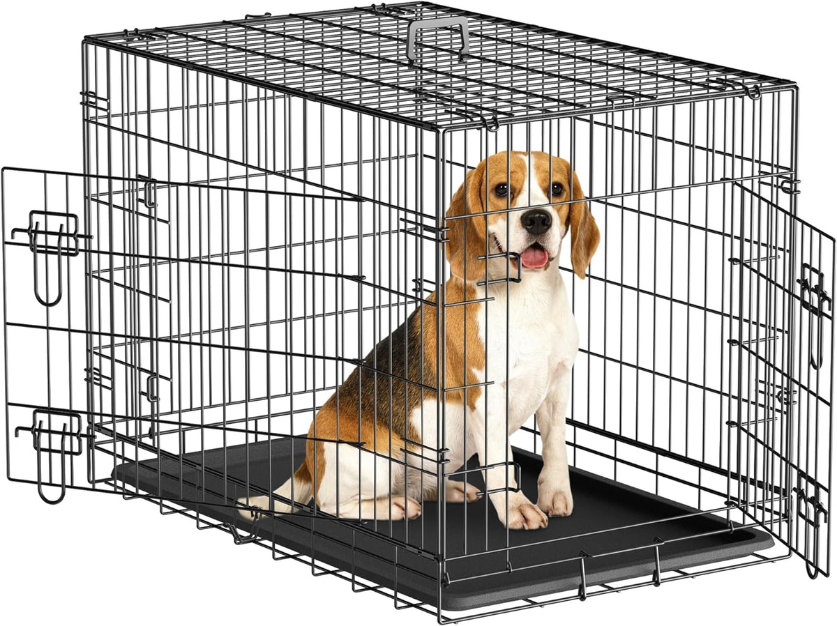 ZENY™ 30/36/42 Inch Dog Crates Double Door Folding Metal Pet