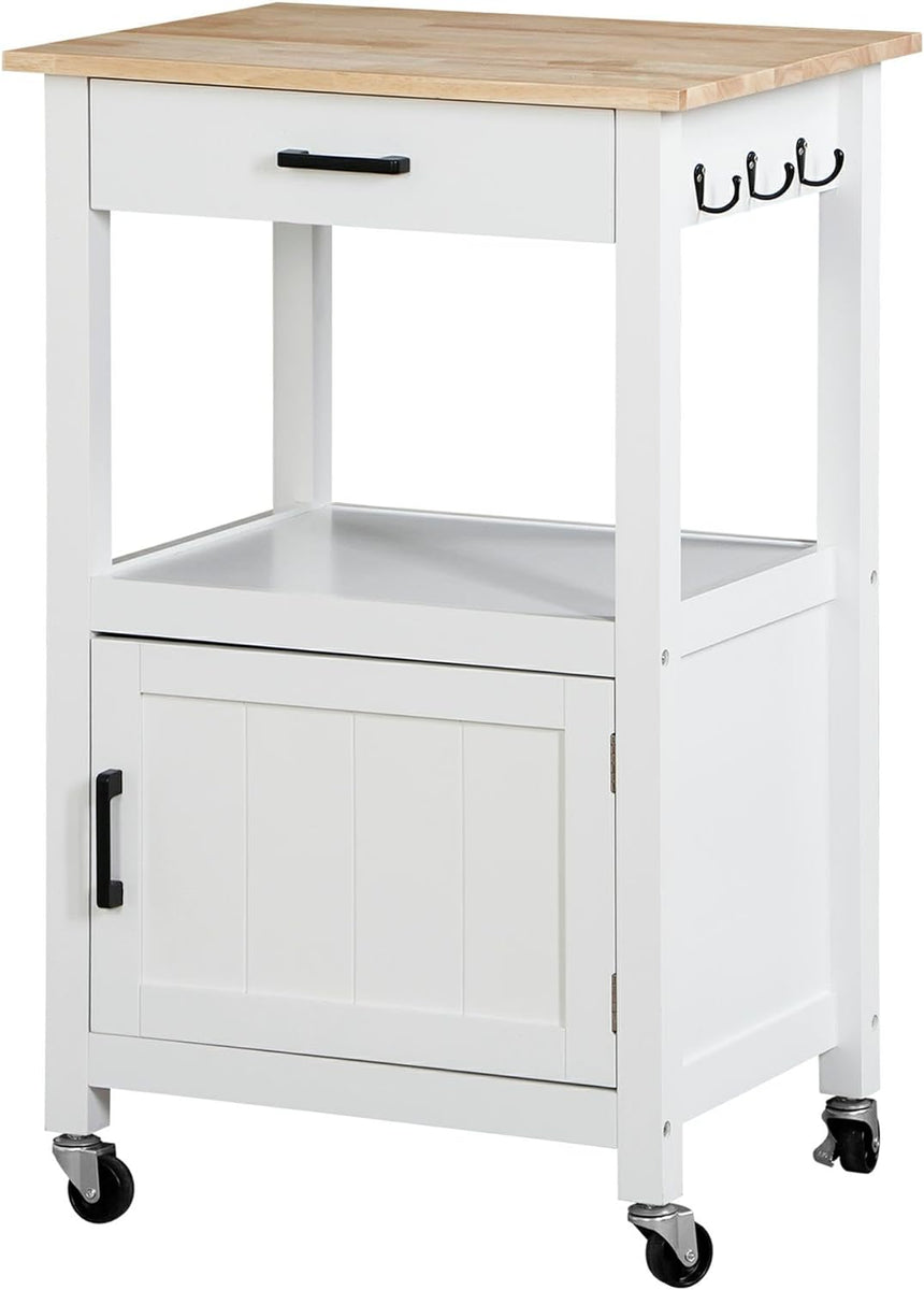 ZENY™ Rolling Kitchen Island with Single Door Cabinet, Kitchen Cart on ...