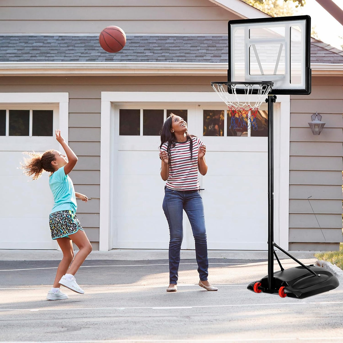 ZENY™ Portable Basketball Hoop 7.29.2ft Height Adjustable, 32 inch Ba