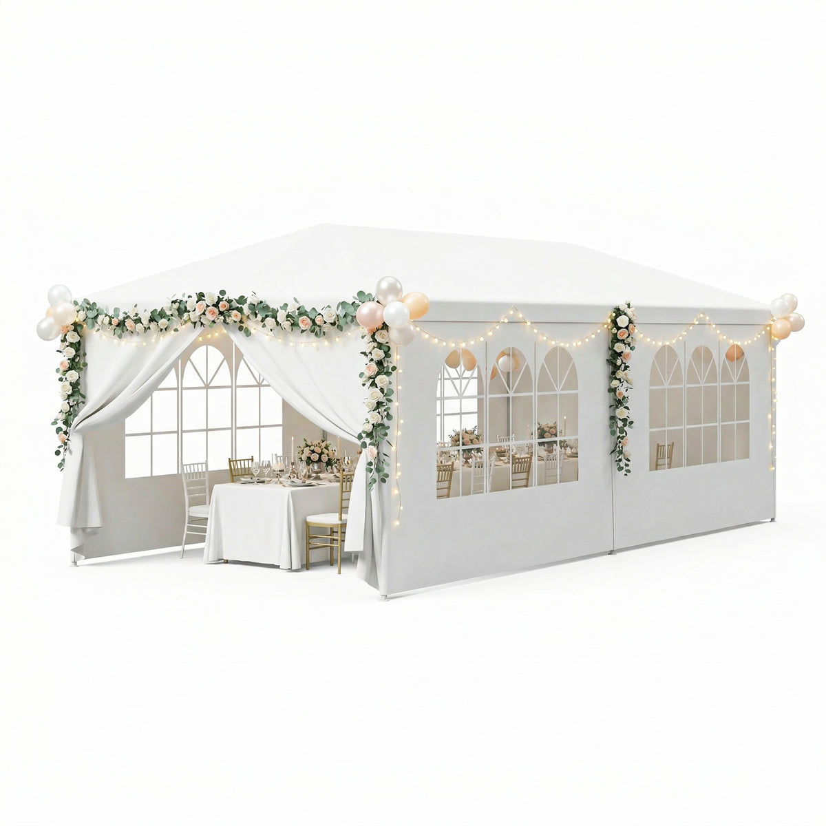 tenten.ページ ZENY 10' x 20' Outdoor White Waterproof Gazebo Canopy Tent with