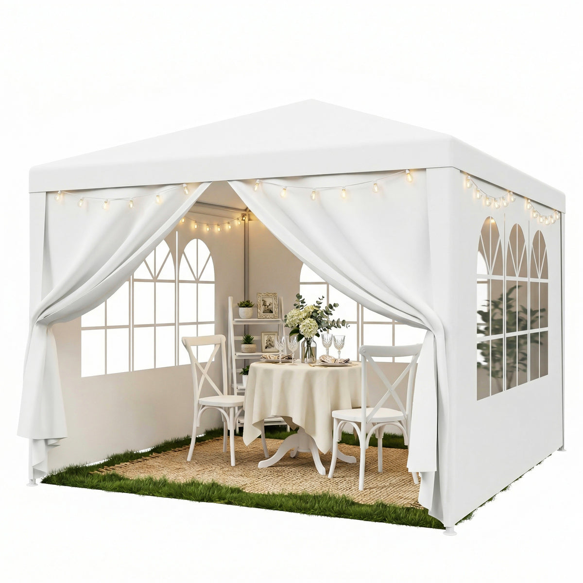 【KIZUNA】Z69プレミアム　ホワイト　10m 10個セット ZENY 10' X 10' Outdoor White Waterproof Gazebo Canopy Tent with