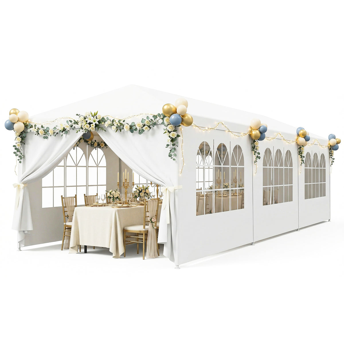 TEN.ページ ZENY 10' x 30' Outdoor Waterproof Gazebo Canopy Tent with