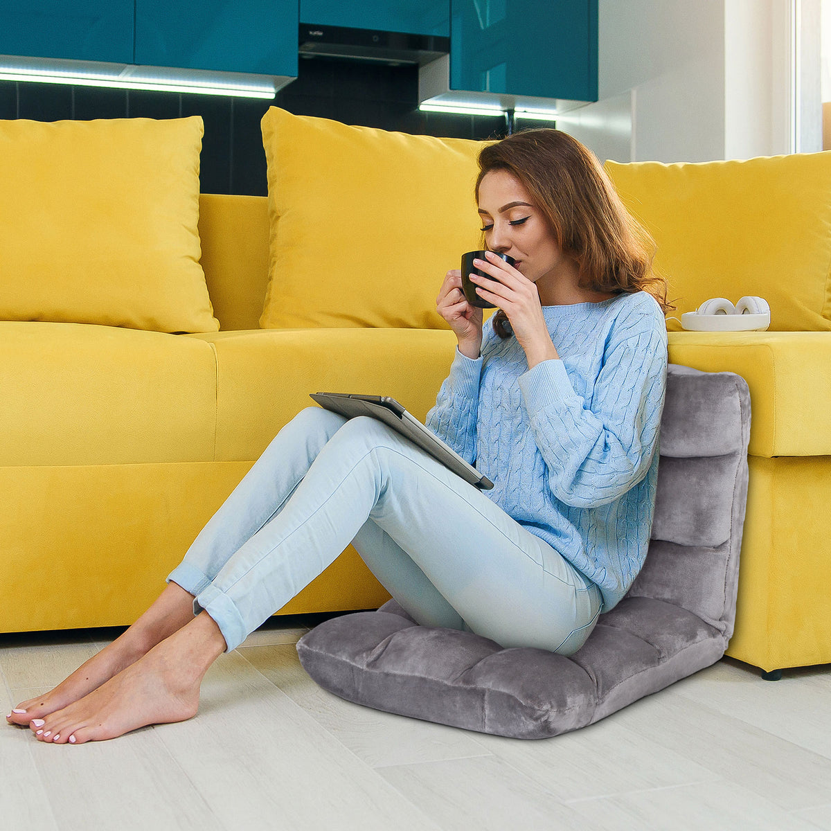 Living Room Best Gaming Floor Chair ZENY 14-Position Folding Floor