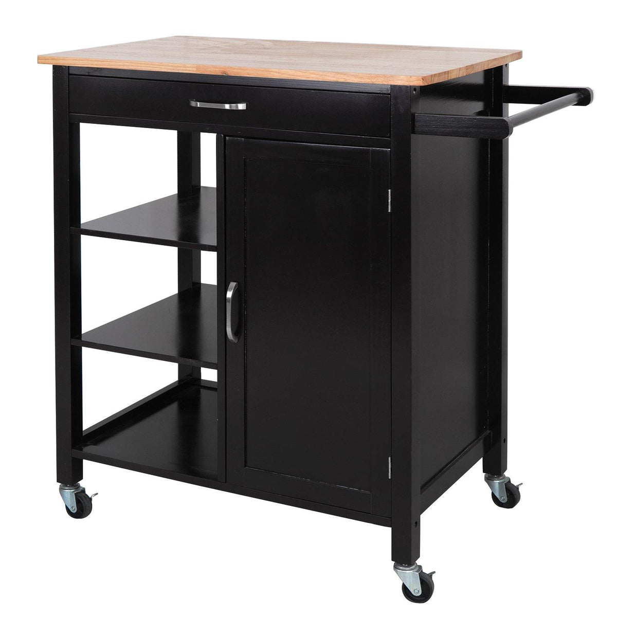 ZENY™ 4Tier Rolling Wood Kitchen Island Trolley Bamboo Top Storage Ca