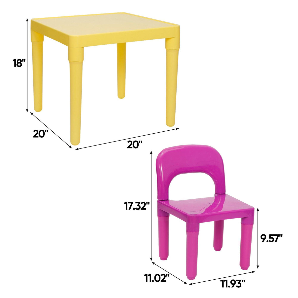 ZENY™ Kids Plastic Table and 4 Chairs Set, Multicolor Play Room Furnit ...