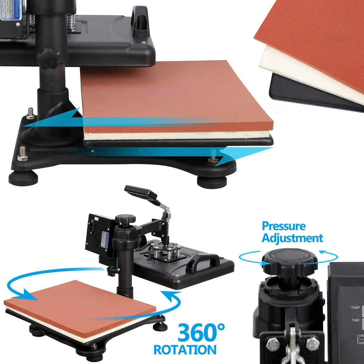 ZENY™ Heat Press/Transfer Machine w/Digital LED Display 5-in-1