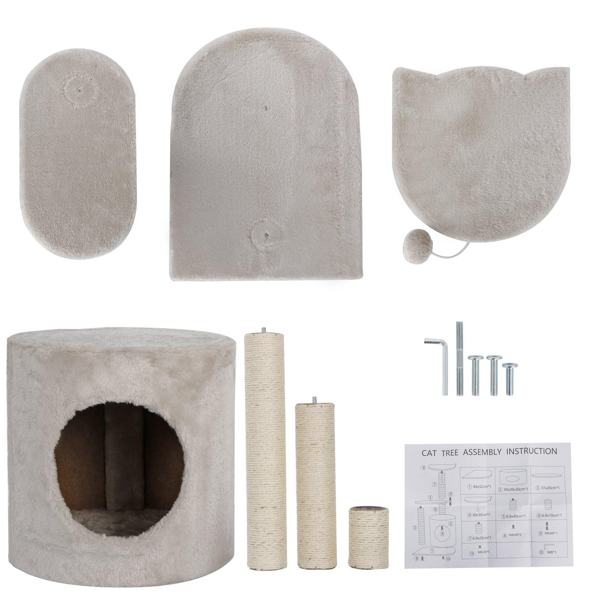 ZENY™ Cat Tree with Cave, Cat Tower Furniture Scratching Post for Kitt