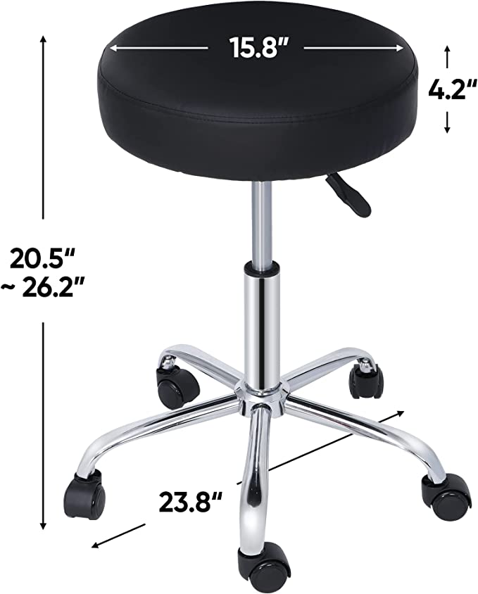 ZENY™ Adjustable Rolling Stool Chair Salon Beauty Stool Hydraulic Swivel  Stool