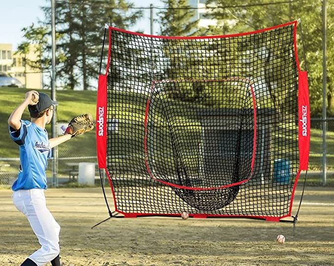 ZENY™ 7'×7' Baseball/Softball Practice Batting Net w/Carrying Bag