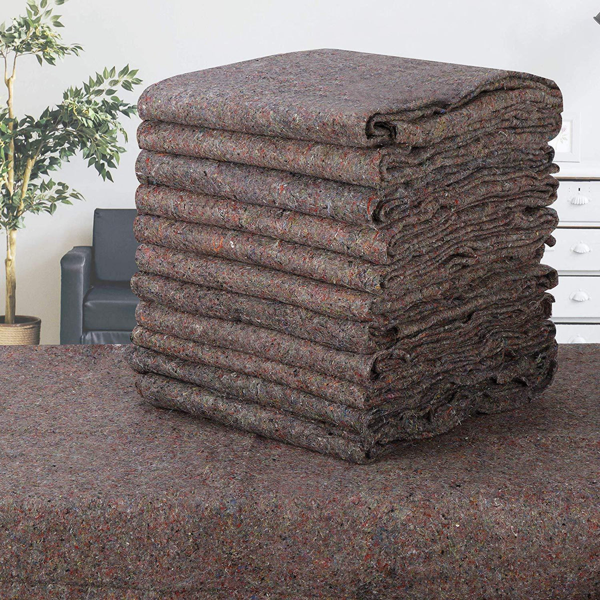 Textiles Moving Blankets 12 Pack Pro Economy Packing Shipping Moving Pads 54 x 72 (21 lb/dz),Packing Blankets Storage Blankets for One Time...