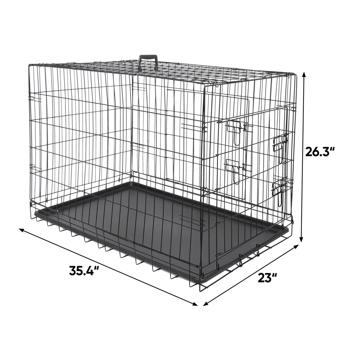 ZENY™ 36 inch Dog Crate Double Door Folding Metal Dog or Pet Crate
