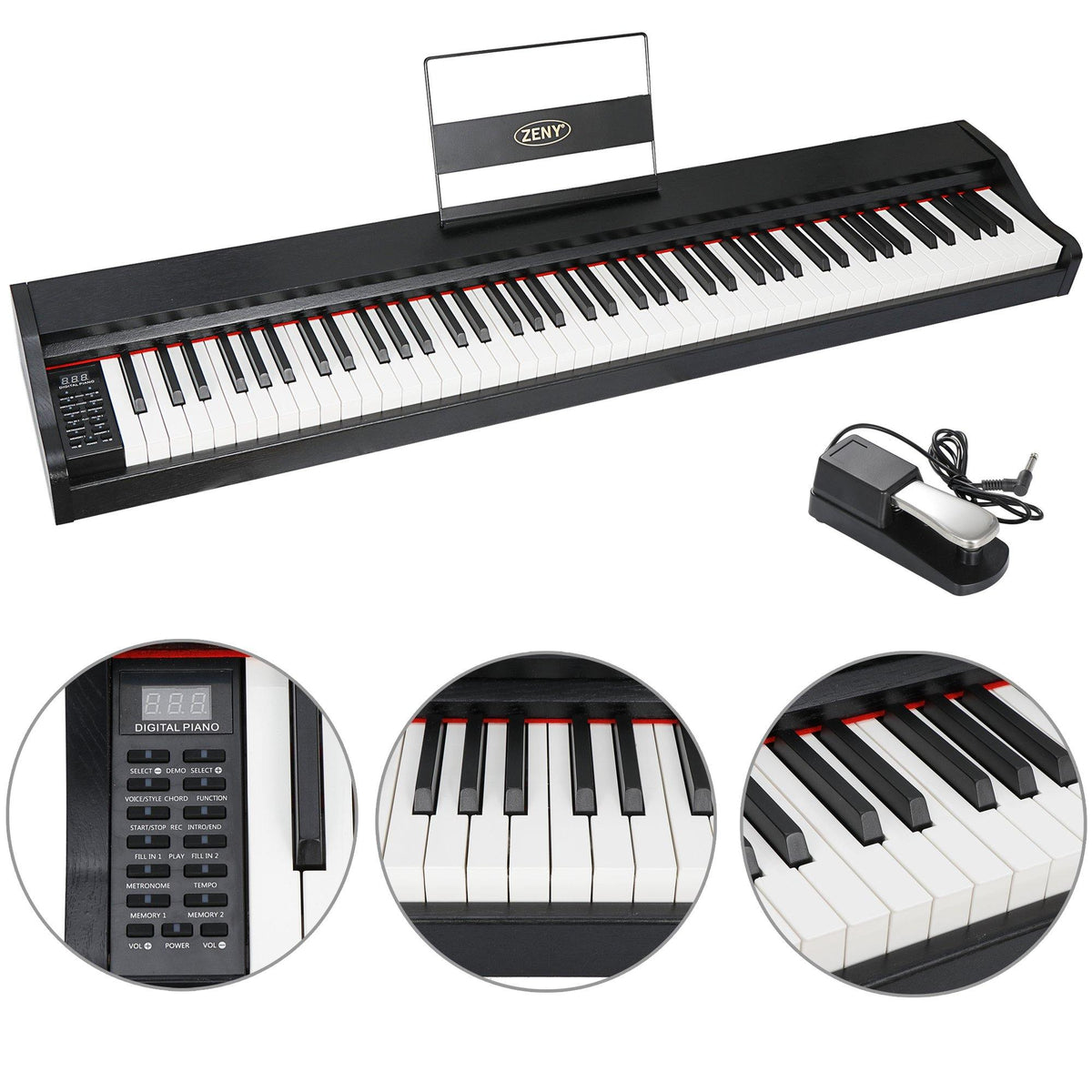 ZENY™ 88 Key Beginner Digital Piano Full Size Semi Weighted Keys