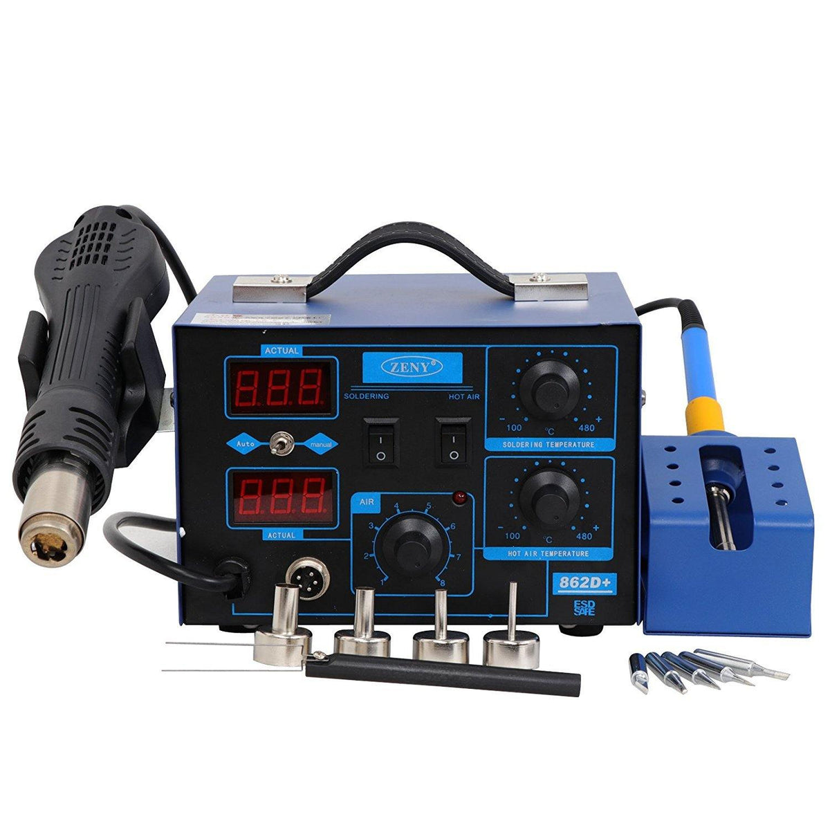 ZENY™ 2 in 1 SMD Hot Air Rework Soldering Iron Station 862D+