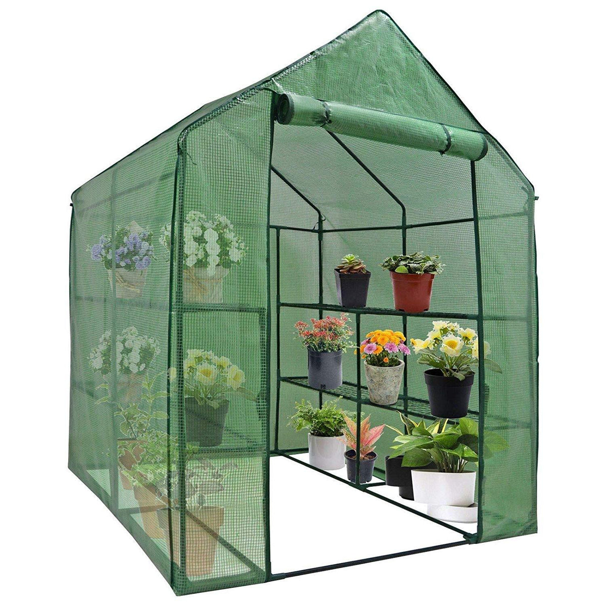 mini greenhouse for indoor plants ZENY™ Mini Walk-in Greenhouse Indoor/Outdoor 2 Tier 8 Shelves – ZENY Products