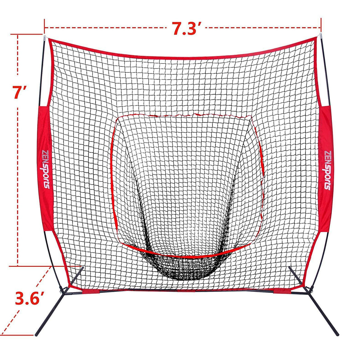 ZENY™ 7'×7' Baseball/Softball Practice Batting Net w/Carrying Bag