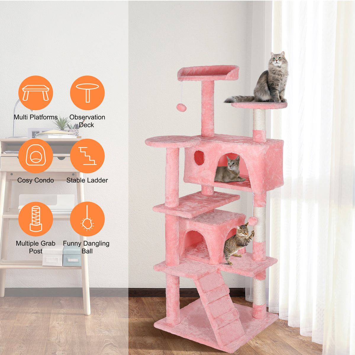 ZENY™ Cat Tree Tower Condo Furniture Scratch Post for Kittens Pet Hous