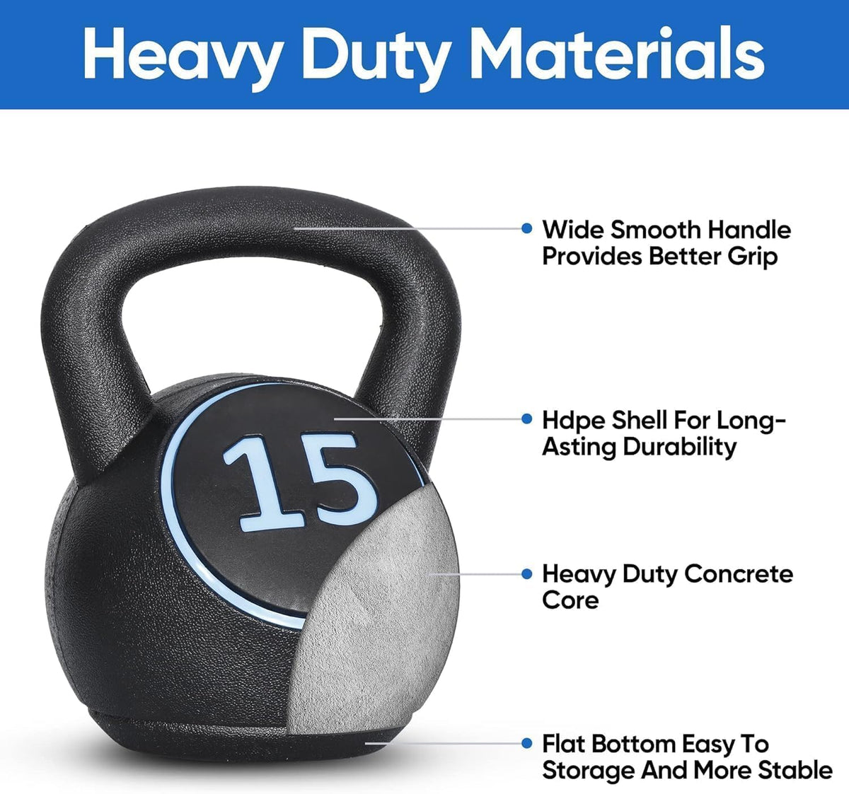 ZENY Kettlebell Sets, 50 lb Kettle Bell, Set of 4, From 5, 10, 15 and