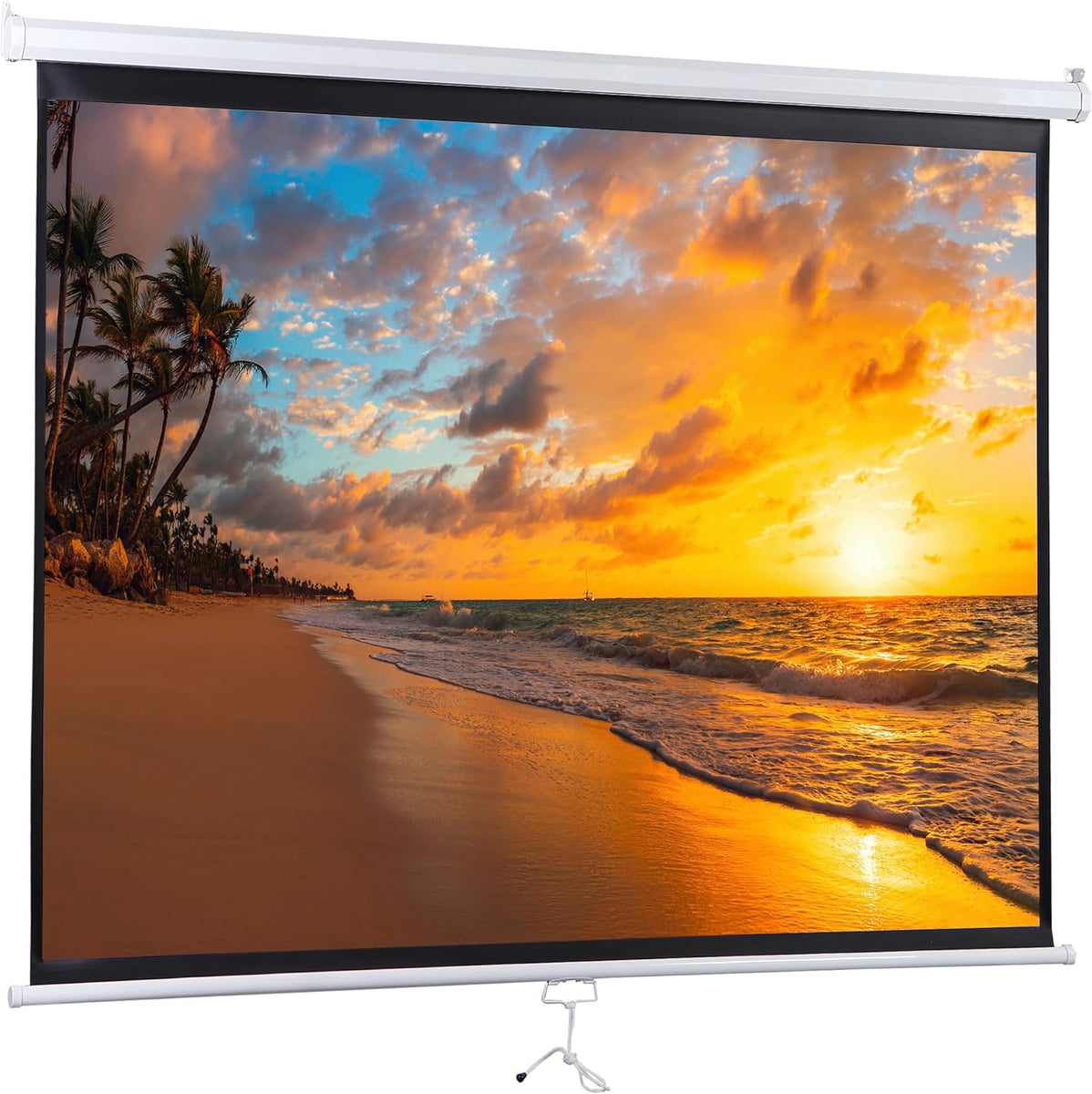 ZENY™ Portable Projector Screen Pull Down, 72 Inch 4:3 Video Projectio ...