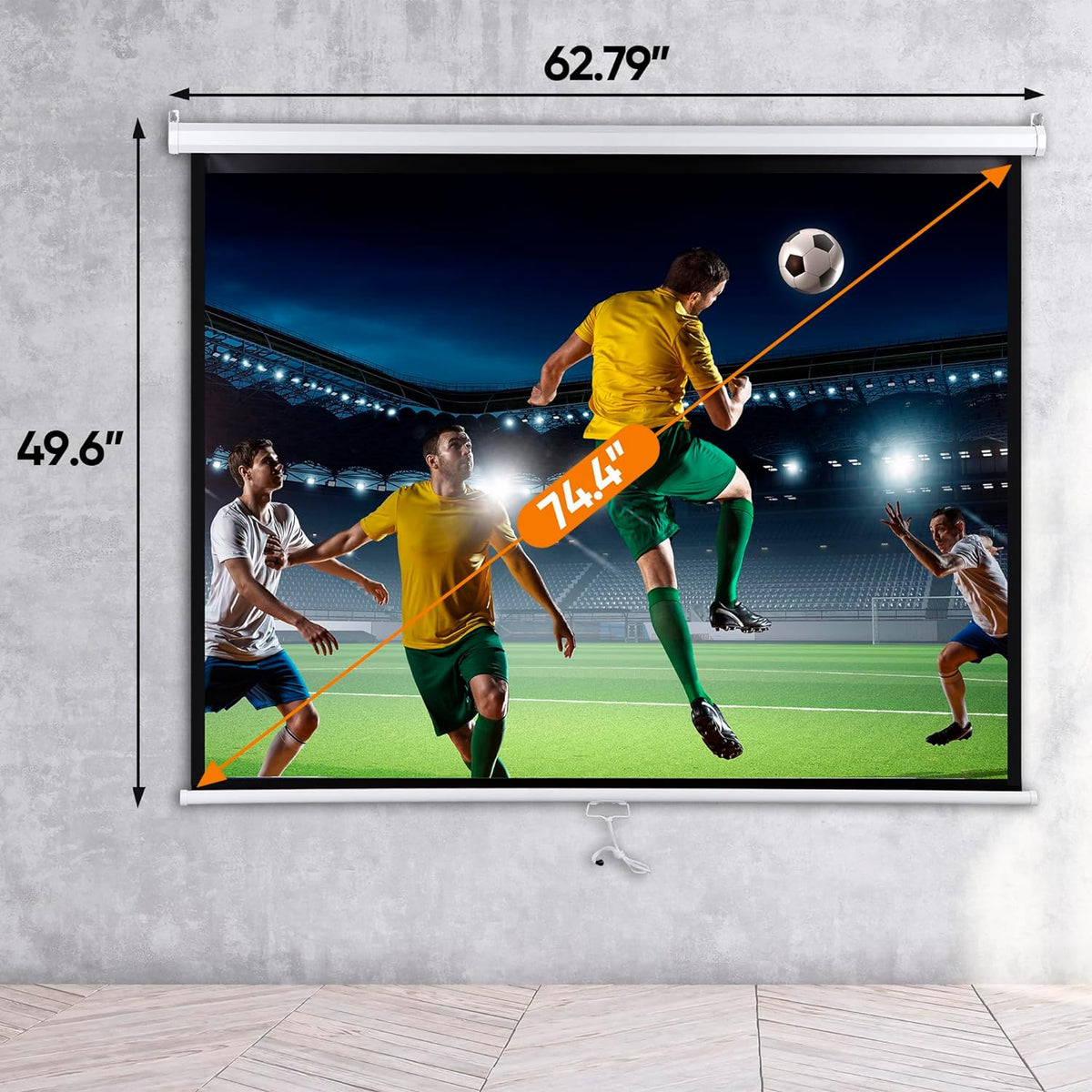 ZENY™ Portable Projector Screen Pull Down, 72 Inch 4:3 Video Projectio ...