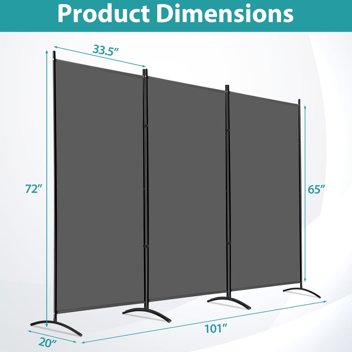 ZENY Room Divider, 3 Panel Folding Privacy Screen for Home Office Room ...