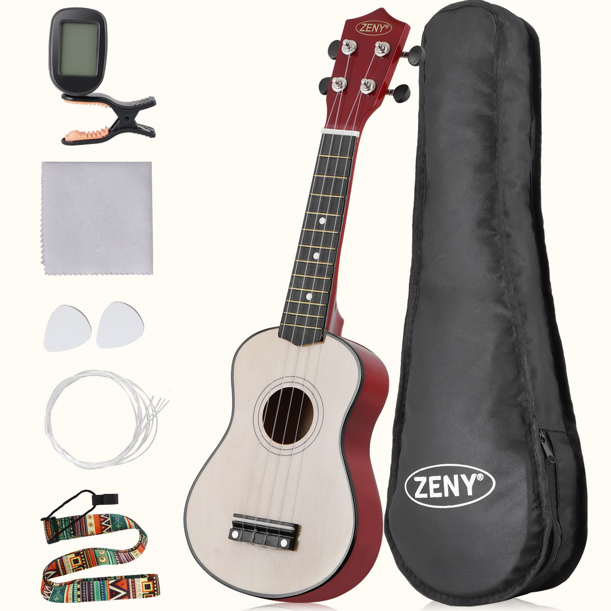 ZENY Soprano Ukulele for Beginners 21 Inch Ukulele Kit – ZENY Products
