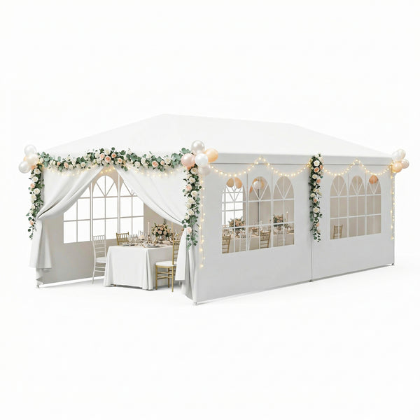 tenten.ページ ZENY 10' x 20' Outdoor White Waterproof Gazebo Canopy Tent with