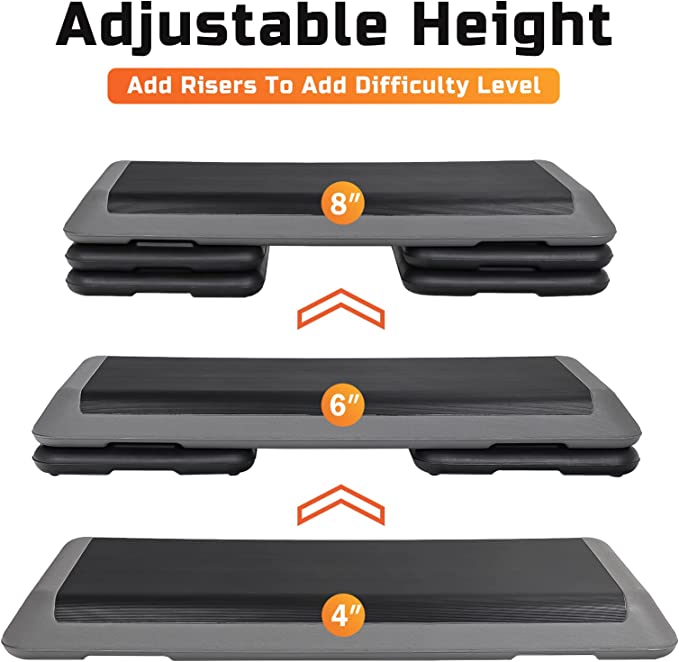 ZENY™ Exercise Aerobic Step Platform Adjustable Fitness Stepper with 4 ...