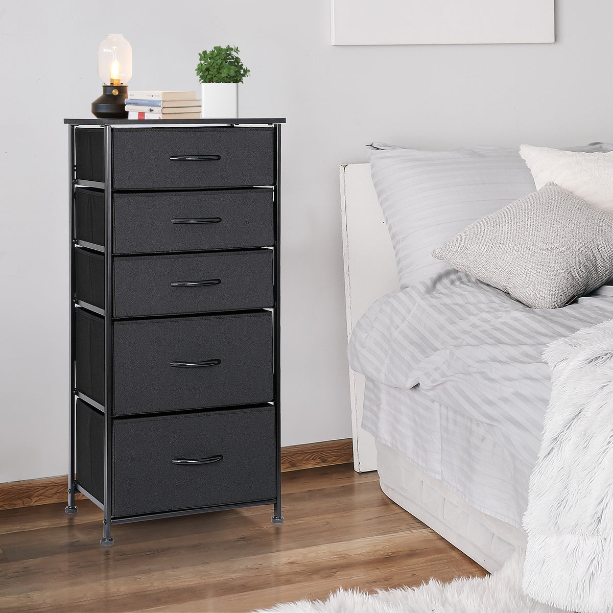 ZENY™ Fabric Dresser with 5 Drawers, Vertical Dresser Storage Tower, S ...