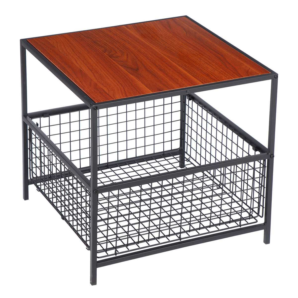 ZENY™ Side Table 20 inch End Table Nightstand with Storage Mesh Basket ...